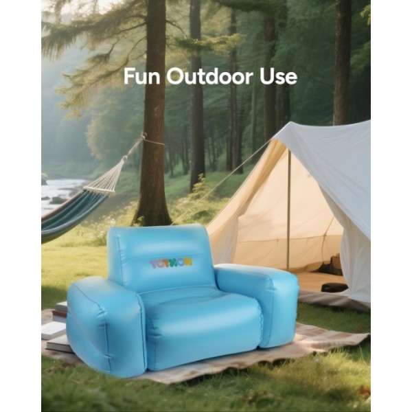 Koktot Portable Inflatable Toddler Sofa – Soft Backrest Kids Couch for Travel, Playroom, Bedroom, Camping, Quick to Inflate & Deflate, Fun Birthday Gift for Boys & Girls