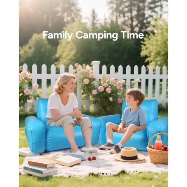 Koktot Portable Inflatable Toddler Sofa – Soft Backrest Kids Couch for Travel, Playroom, Bedroom, Camping, Quick to Inflate & Deflate, Fun Birthday Gift for Boys & Girls