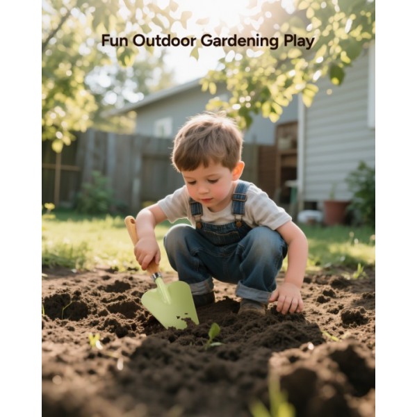 Kids Gardening Shovel Set – 3-Piece Children’s Outdoor Planting Tools – Safe, Durable, Ergonomic Handles – Perfect for Gardening, Potting, and Gifts