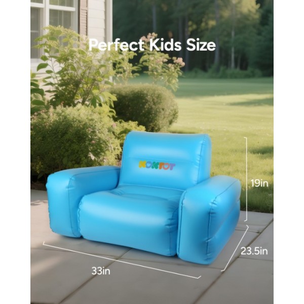 Koktot Portable Inflatable Toddler Sofa – Soft Backrest Kids Couch for Travel, Playroom, Bedroom, Camping, Quick to Inflate & Deflate, Fun Birthday Gift for Boys & Girls